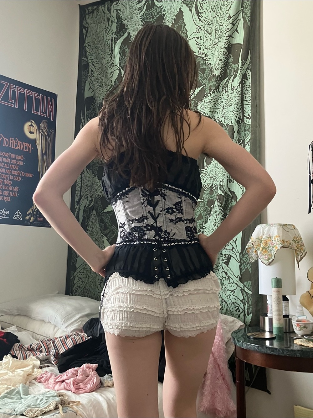 Black & White Strapless Corset